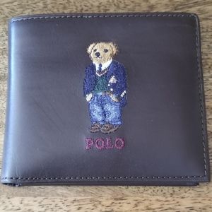 Brand New Polo Ralph Lauren Brown Leather Polo Bear Wallet